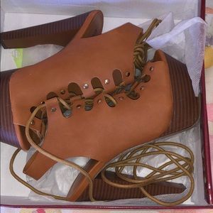 Chestnut platform heels